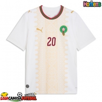 Camisa de Futebol Marrocos Ayoub El Kaabi #20 Equipamento Secundário Mundo 2026 Manga Curta